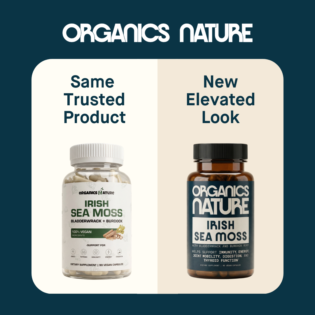 Organic Irish Sea Moss With Bladderwrack and Burdock Root - 45 Servings