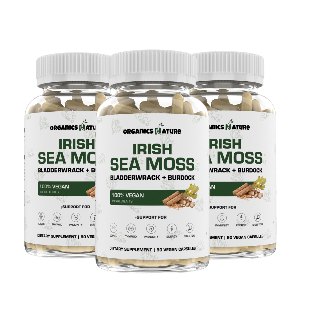 Irish Sea Moss With Bladderwrack & Burdock Root - 5 Bottles